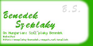 benedek szeplaky business card